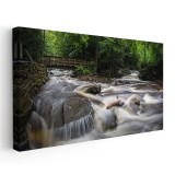 Tablou peisaj cu rau in padure Tablou canvas pe panza CU RAMA 40x80 cm