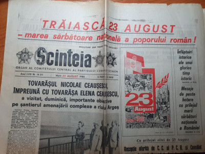 scanteia 23 august 1988-vizita lui ceausescu la mihailesti-cornetu foto