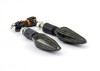 Set Semnalizari Moto LED Revo, Geam Fumuriu, Brat Cauciuc, 12V, Prindere M10
