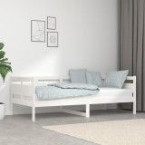 Gossi pat de zi, alb, 90x190 cm, lemn masiv de pin
