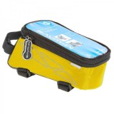 Geanta pentru bicicleta,suport de telefon impermeabil,prindre pe cadru, galben