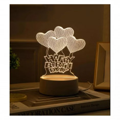 Lampa Decorativa 3D Happy Birthday - 13 x 9.5 x 21 cm