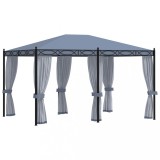 Pavilion cu ecrane din plasa, antracit, 3 x 4 m, otel GartenMobel Dekor, vidaXL