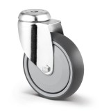 Roata pivotanta pentru carucior, din polipropilena/cauciuc gri, fara frana, Tente 2470PJP125P30, 125 mm, 125 kg