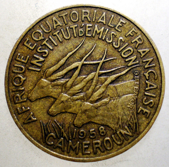 7.722 FRENCH EQUATORIAL AFRICA CAMERUN CAMEROUN 10 FRANCS FRANCI 1958