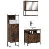 VidaXL Set mobilier de baie, 3 piese, stejar fumuriu, lemn prelucrat 3214697