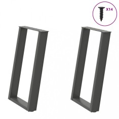 vidaXL Picioare de masă &icirc;n formă de U, 2 buc., antracit, 60x(72-73) cm, oțel