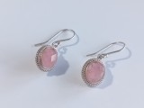 Cercei din argint cu quart roz#4049