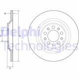 Set discuri frana spate DELPHI, Jeep Cherokee (Kl), 06.2013-, spate; puntea spate