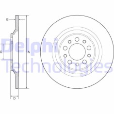 Set discuri frana spate DELPHI, Jeep Cherokee (Kl), 06.2013-, spate; puntea spate