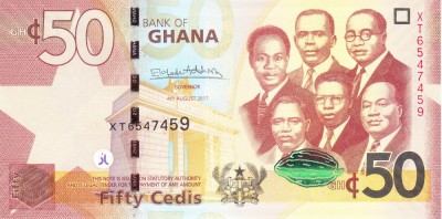 Bancnota Ghana 50 Cedis 2017 - P42e UNC foto