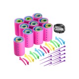 Set de suluri pentru păr cu 141 de piese, inclusiv 60 de suluri pentru păr din plastic (multicolor, 6 mărimi)