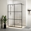 Gossi paravan de dus walk-in negru 140x195 cm sticla esg transparenta