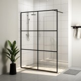 VidaXL Paravan de duș walk-in negru 140x195 cm sticlă ESG transparentă