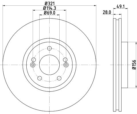 Disc frana VW CRAFTER 30-50 platou / sasiu (2F) (2006 - 2016) KRIEGER 0950004082