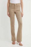 Marella pantaloni femei, culoarea bej, mulată, high waist, 2413131125200 2413130000000