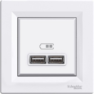 Priza USB tip A+A 2.1A Schneider Asfora alb EPH2700221 foto