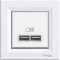 Priza USB tip A+A 2.1A Schneider Asfora alb EPH2700221