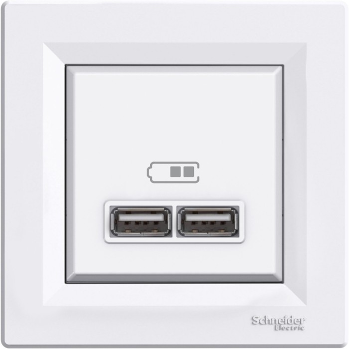 Priza USB tip A+A 2.1A Schneider Asfora alb EPH2700221