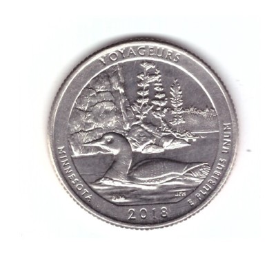 Moneda SUA 25 centi/quarter dollar Minnesota Voyageurs 2018 D, stare foarte buna foto