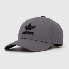 adidas Originals șapcă de baseball din bumbac culoarea gri, cu imprimeu IL4844