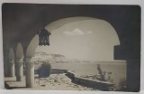 VEDERE DIN BALCIC , TERASA CU ARCADE , SPRE MARE , FOTOGRAFIE FORMAT CARTE POSTALA , 1936