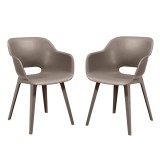 Scaun Gradina Curver Akola Duo, Cappuccino, 81x56x57 cm, Rezistent UV/Intemperii, Design Ergonomic