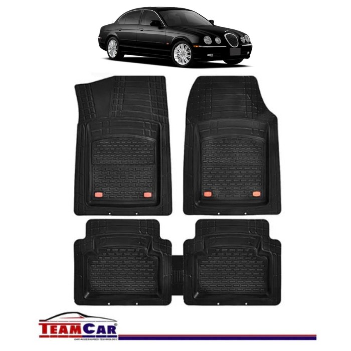Covorase Auto TeamCar&reg; Tip Tavita Compatibile Jaguar S-Type I (1999&ndash;2008) Negru Material Rezistent