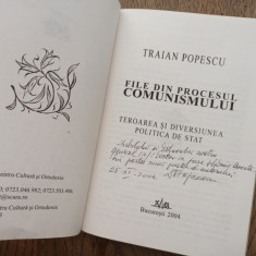 TRAIAN POPESCU/legionar (dedicatie* semnatura) FILE DIN PROCESUL COMUNISMULUI