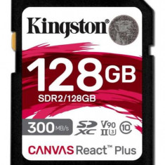 Card de memorie Kingston Canvas React Plus SDXC, 128GB, UHS-II U3, Clasa 10, V90