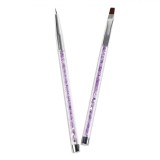 Set Pensule Nail Art, Model Dublu, Lungime 14.5cm, 2 Bucăți, Oem