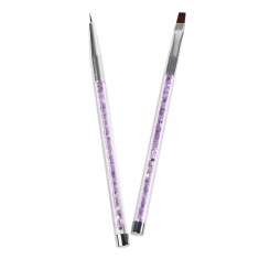 Set Pensule Nail Art, Model Dublu, Lungime 14.5cm, 2 Bucăți