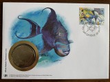 barbados - pesti - FDC cu medalie, fauna wwf