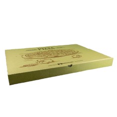 Set 100 Cutii Pizza Imprimate, 350x190x40 mm, Model Generic, Carton Natur foto