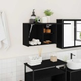 vidaXL Dulap de perete de baie, negru, 60x25x40 cm, lemn prelucrat