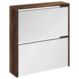 Cumpara ieftin Pantofar cu oglinda, 2 niveluri, stejar fumuriu, 63x17x67 cm
