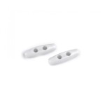 Cumpara ieftin Set 10 nasturi ovali din plastic, tip maslina 7 x 24 mm Alb, Crisalida