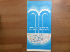 harta statiunilor balneoclimaterice din romania ministerul turismului 1981 RSR foto