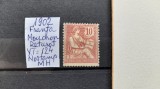 1902 Franta Mouchon retusat Y.T.124-MH, Stampilat