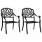 vidaXL Scaune de grădină, 2 buc., negru, aluminiu turnat 315568
