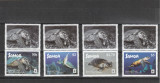 Samoa 2016-Fauna,WWF,Reptile,Testoase,serie 4 valori cu vigneta I.MNH,Mi.1348-51, Nestampilat