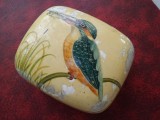 Cutie Decorativa Martin Pescarul, 90x70x40 mm, Vintage Colectie, Provenienta Probabil Siria