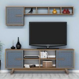 Cumpara ieftin Comoda TV Ayla - Walnut, Blue