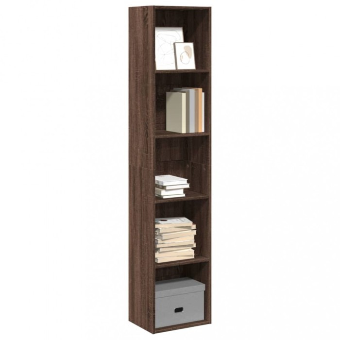 Gossi biblioteca, stejar maro, 40x30x189 cm, lemn prelucrat