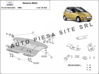 Scut metalic motor Daewoo Matiz fabricata incepand cu 1998 APS-04,024 foto