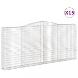 Cumpara ieftin Cosuri gabion arcuite 15 buc, 400x30x180/200cm, fier galvanizat