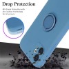 Husa protectie flippy compatibila cu apple iphone 12 liquid silicone ring cu suport rotativ albastru