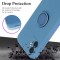 Husa protectie flippy compatibila cu apple iphone 12 liquid silicone ring cu suport rotativ albastru
