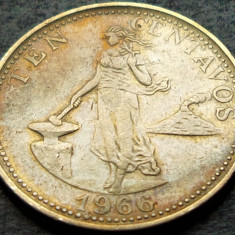 Moneda 10 CENTAVOS - FILIPINE, anul 1966 *cod 5147 = patina superba
