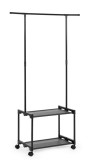 Cumpara ieftin Suport haine, incaltaminte otel plastic negru Roald 86x35x156h